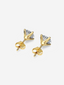 Side view of the Etoile earrings, highlighting the 18k yellow gold prong setting and the brilliance of the 0.5 carat lab-grown diamonds.