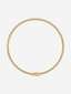 Top-down view of The Tennis Bracelet forming a perfect circle, revealing the symmetry and elegant flow of 64 lab-grown diamonds set in 18k gold.