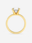 Side view of the Jolie solitaire diamond ring in 18k yellow gold.