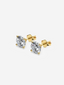 Another angled view of the Etoile earrings, emphasizing the timeless elegance of the round lab-grown diamonds set in 18k yellow gold.